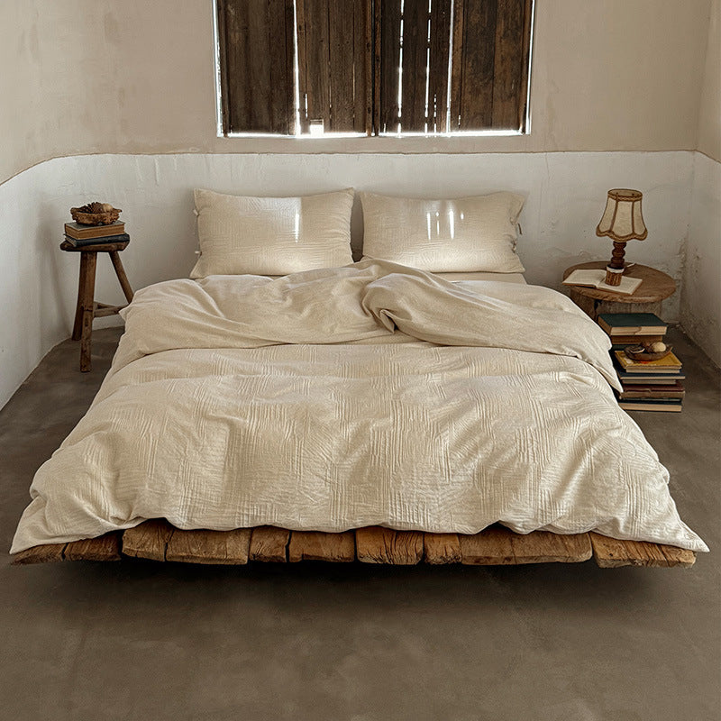 Gauze Weave Fitted Duvet Cover